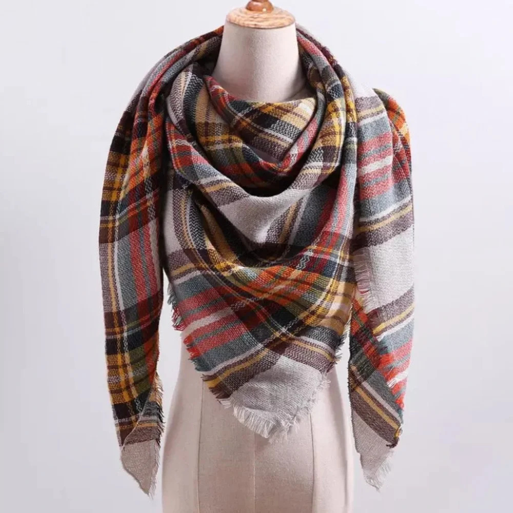 Plaid Fall Weather Scarf - Picture 3 of 3